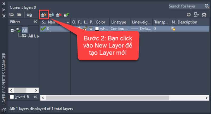  tạo layer trong CAD