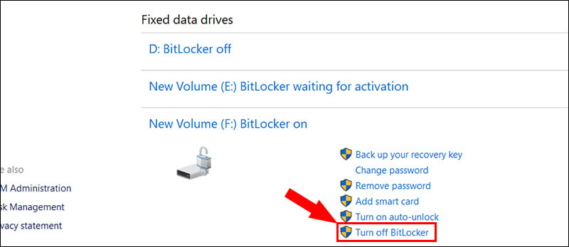 hủy kích hoạt Bitlocker từ CMD