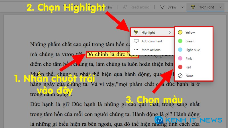 cách highlight trong PDF