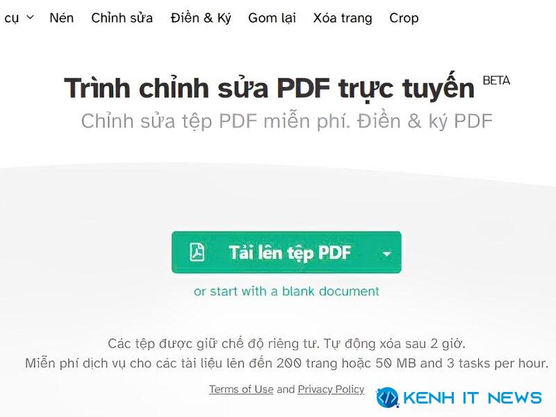 Cách thêm trang trong PDF