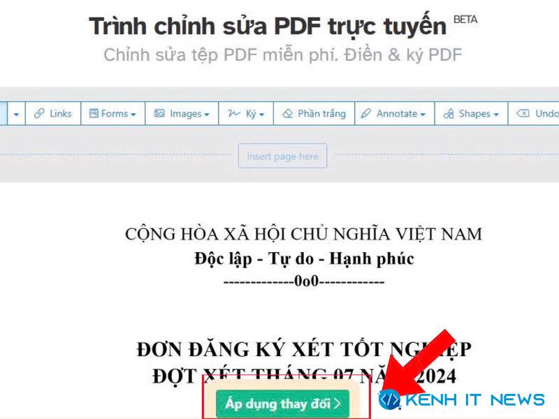 Cách thêm trang trong PDF