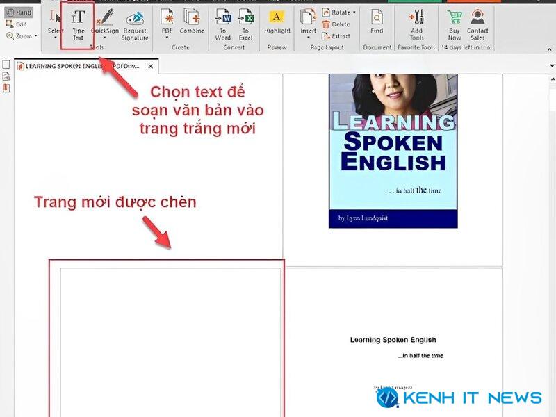 Cách thêm trang trong PDF