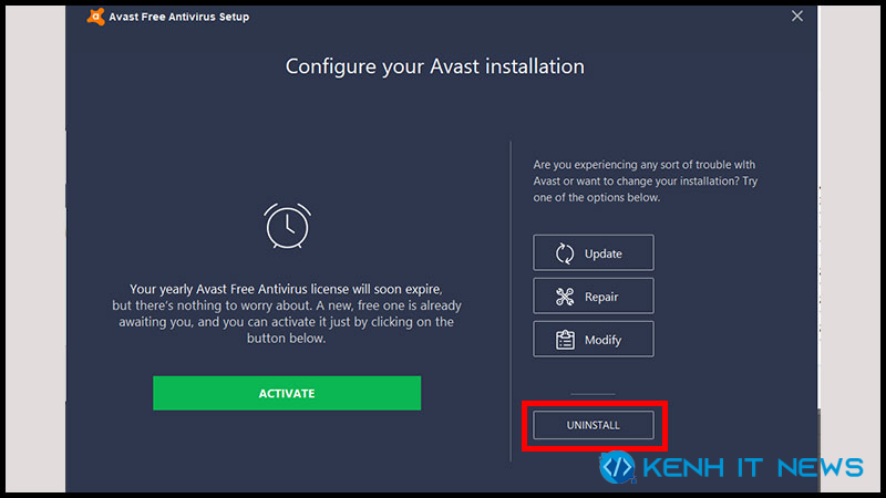 cách xóa avast free antivirus win 10