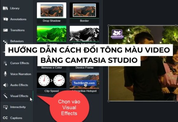 đổi tông màu video bằng Camtasia Studio