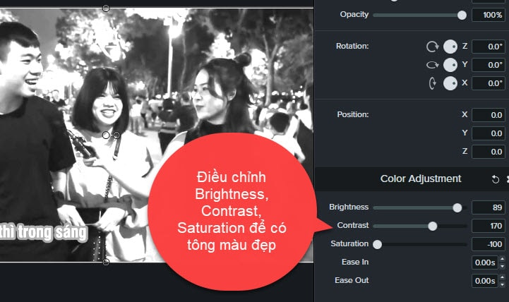 đổi tông màu video bằng Camtasia Studio