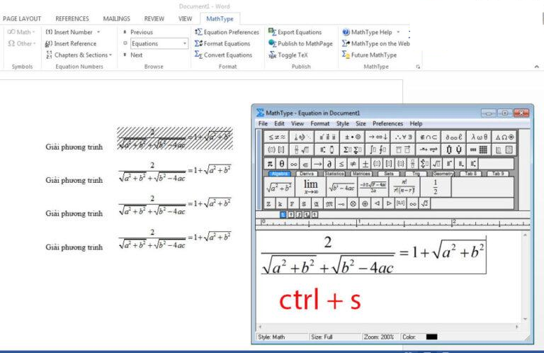 lỗi công thức MathType bị lệch dòng dễ dàng