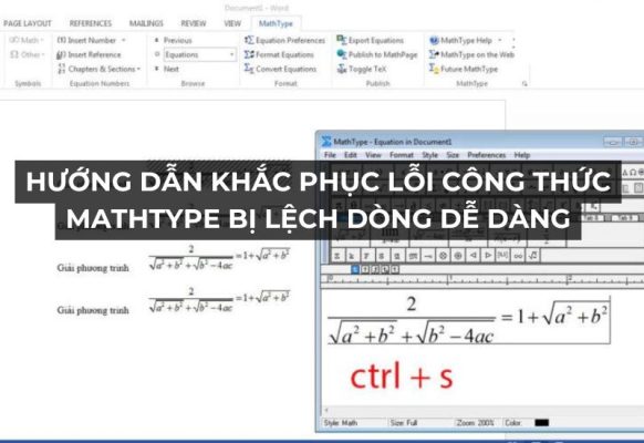 lỗi công thức MathType bị lệch dòng dễ dàng