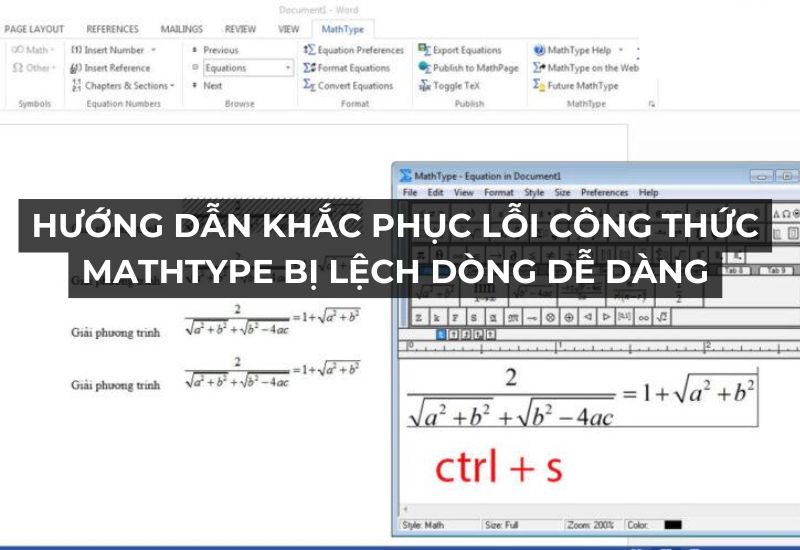 lỗi công thức MathType bị lệch dòng dễ dàng