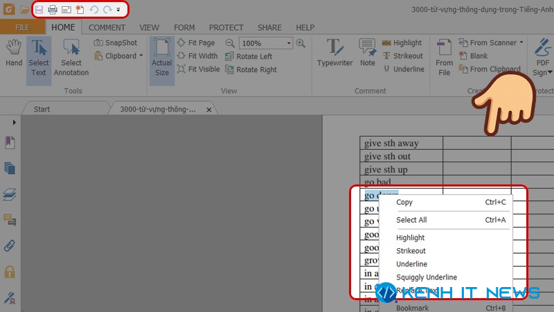 cách copy chữ trong file PDF bị khóa