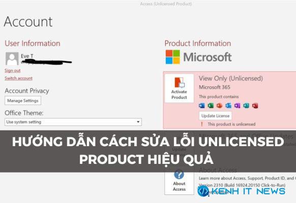 sửa lỗi Unlicensed Product