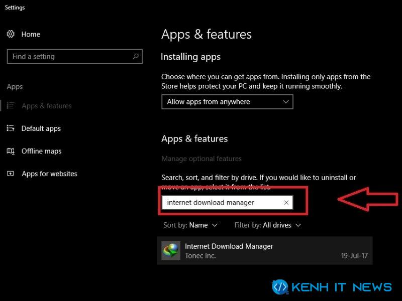 cách xóa internet download manager