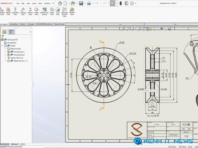 chuyển file Solidworks sang Autocad