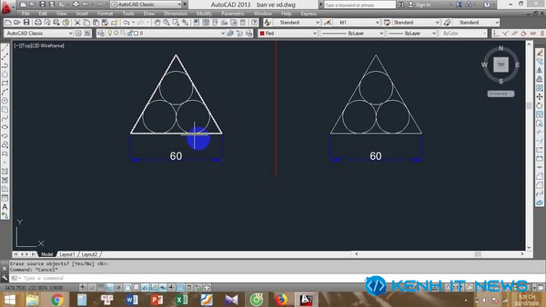 sử dụng lệnh di chuyển trong Cad​