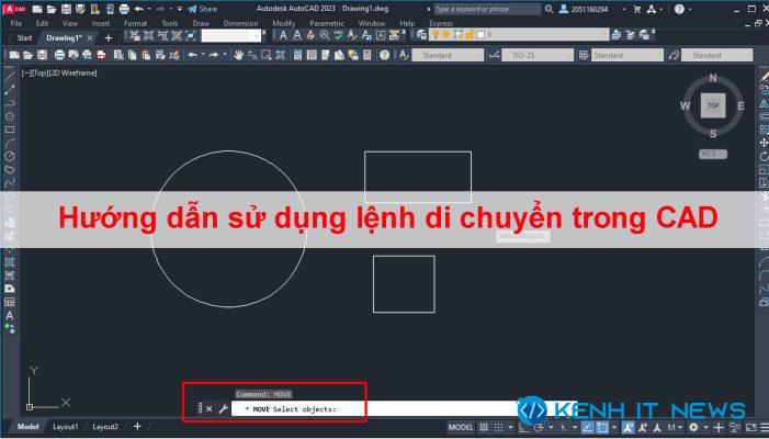 sử dụng lệnh di chuyển trong Cad​