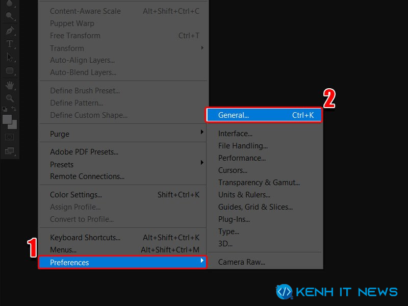 cách reset Photoshop về mặc định