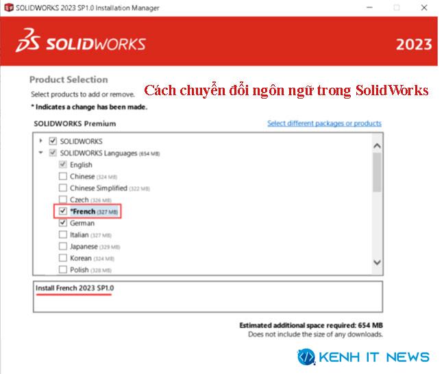 thay đổi ngôn ngữ trong solidworks