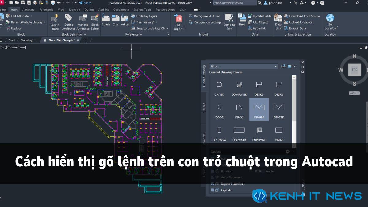 hiển thị gõ lệnh trên con trỏ chuột trong autocad