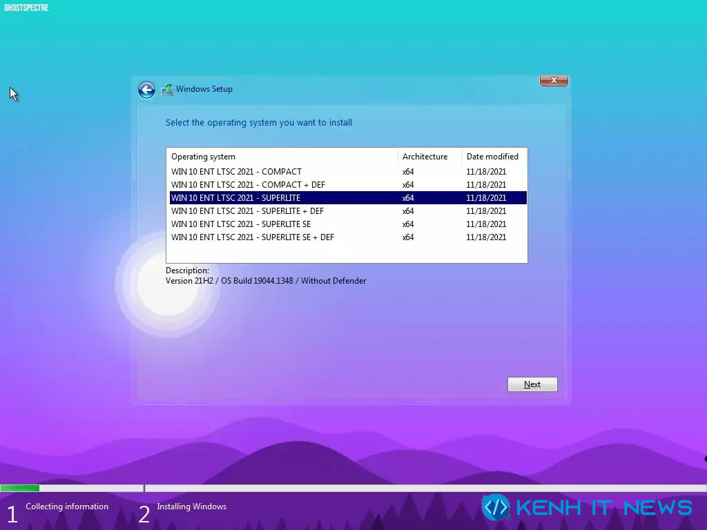 Ghost Win 10 Lite 21H2