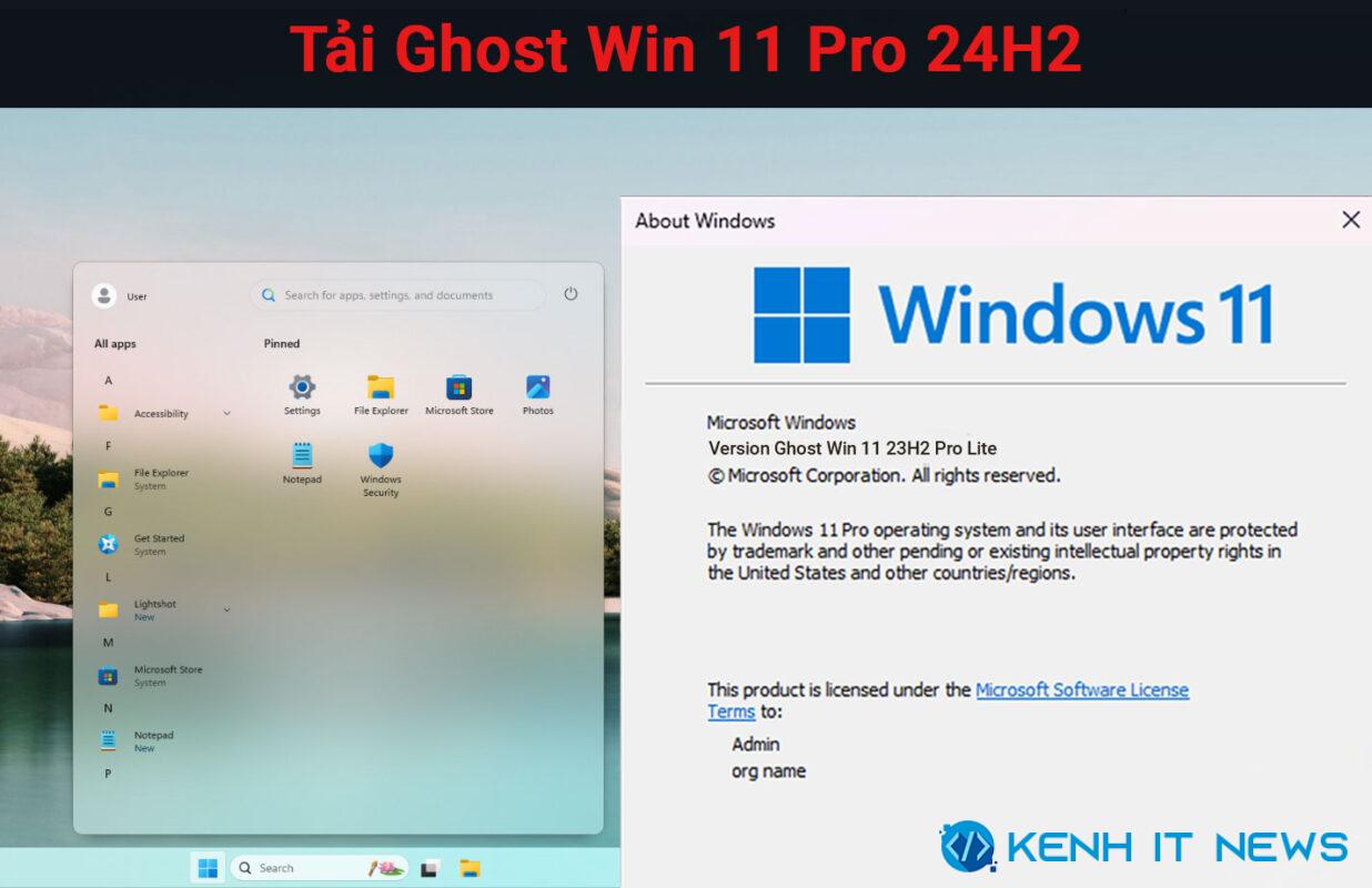 Ghost Winning Tải Ghost Win 11 Pro 24H2 Full Soft chuẩn 2025