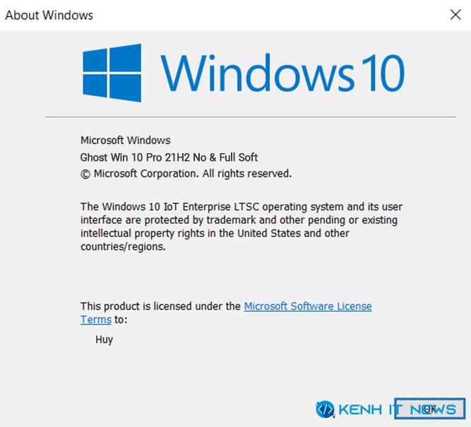 Ghost Win 10 Pro 21H2