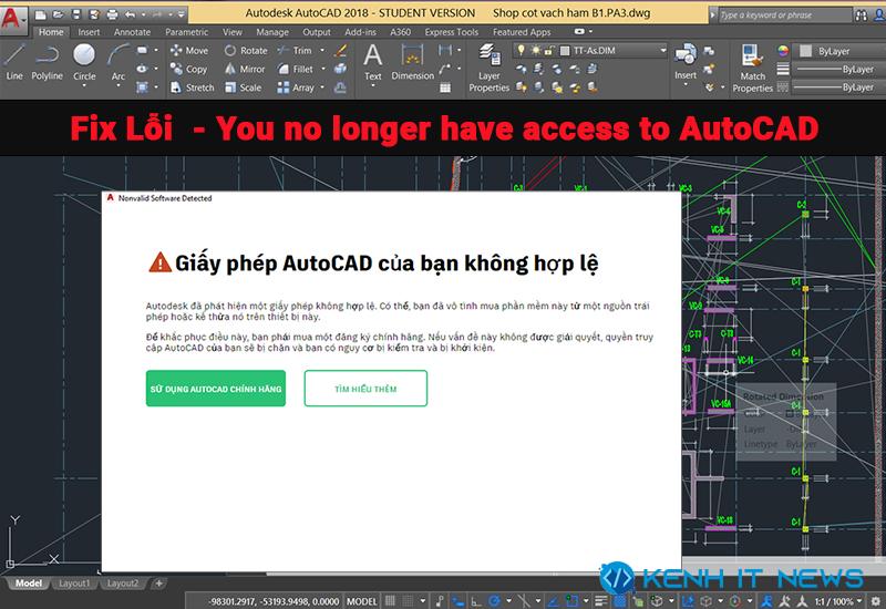 giấy phép autocad không hợp lệ